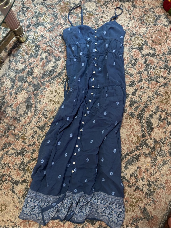 American Eagle Outfitters Dresses & Skirts - American Eagle Outfitters Navy Blue Button-Front Maxi Dress